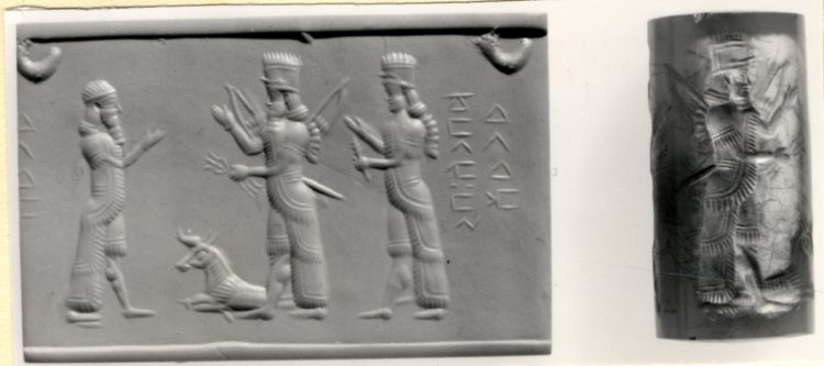28 - Enlil, Adad with his forked lightning, & his spouse Shala, the daughter to King Anu making Shala his aunt & spouse, they had long lives so intergenerational marriages were common