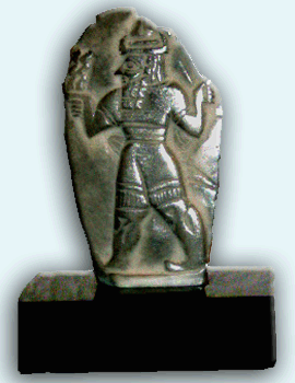 44 - Teshub stele mounted, Adad with his lightning in hand