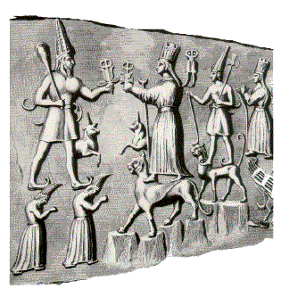 58 - Adad, Shala, son Sarruma, & unidentified god, Hittite artifact