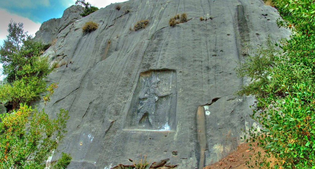 62 - Adad / Teshub rock wall relief, cut into Karabel Cliff