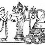 66 - 2/3rds divine Gudea, King og Lagash, Ningishzidda, & Enki seated