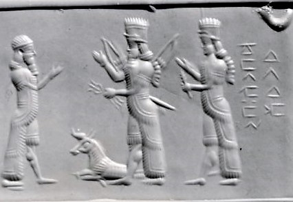 8 - Enlil, Adad with his Forked Lightning, & his spouse Shala
