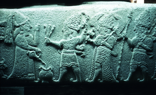 9 - Hittite wall relief artifact, Shala, Adad, & 2 unidentified gods