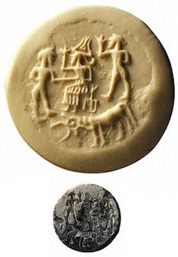 11 - Enki on Dilmun seal, ancient land by Persian Gulf