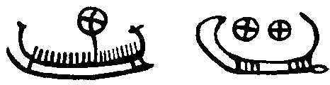 15 - Nibiru Cross symbols above ancient depiction of Solar Boats