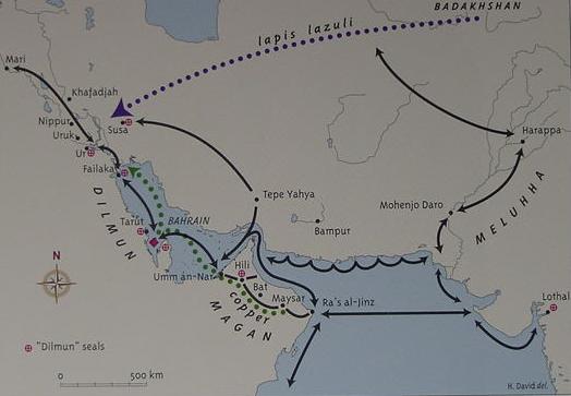 3 - location of ancient lands Dilmun & Magan