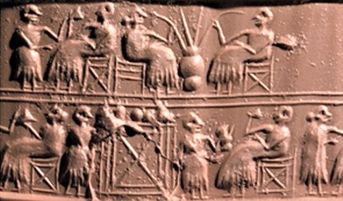 4a - Sumerian gods drinking thanks to Ninkasi