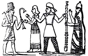 21ga - Martu, mother Ninhursag, Ashur, & Assyrian semi-divine King Ashurbanipal