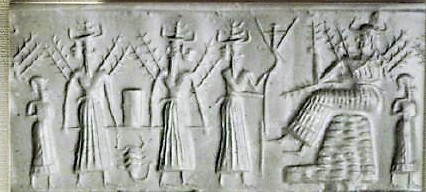 5 - Ishara, Haia, unidentified, Enlil, & Nisaba seated