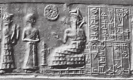 5 - goddess Ninsun brings her semi-divine son-king Gudea before Ningishzidda