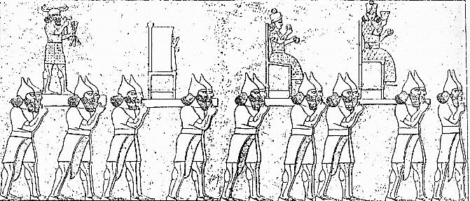 6f - Adad, Bau, & Inanna carried in procession