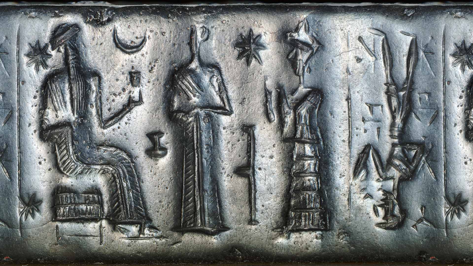 116 - Anu's 8-pointed star symbol; Nannar, semi-divine king, & his mother goddess Ninsun