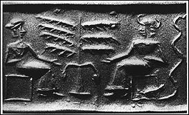 12 - Enki asks sister Ninhursag for her help, & discuss which experiments to perform; with male & female branches on Tree of Life between them