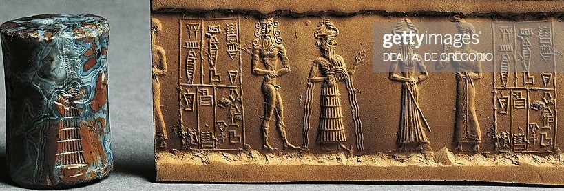 12ee - mixed-breed, Enki , Isimud, & Ninhursag; artifact found in Nippur, 2300 B.C.