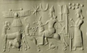 2 - Nibiru, Inanna, Nannar's Moon crescent, Shala, Marduk, Adad, & Enlil symbols