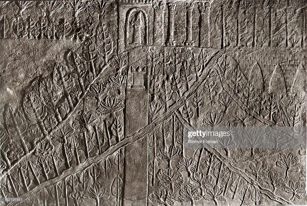 21w - giant semi-divine king Ashurbanipal in his palace in Ninevah