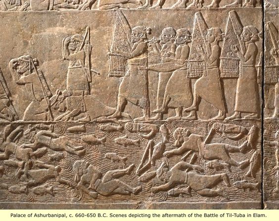 21y - Ashurbanipal victorious & defeated bodies floating down river