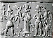 28 - Utu, mother Ningal, & naked sister Inanna, the Goddess of Love; the gods were known by all in Mesopotamia & they were worshipped