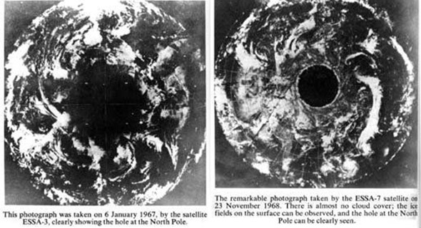 51 - NASA photo image of North Pole, same type opening is present at the South Pole