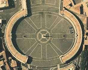 69 - St. Peter's Square of Anu's 8-Pointed Star symbol, & planet Nibiru's Cross symbol also covertly displayed there