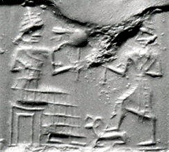 7b - Ninhursag & son Martu, damaged seal artifact
