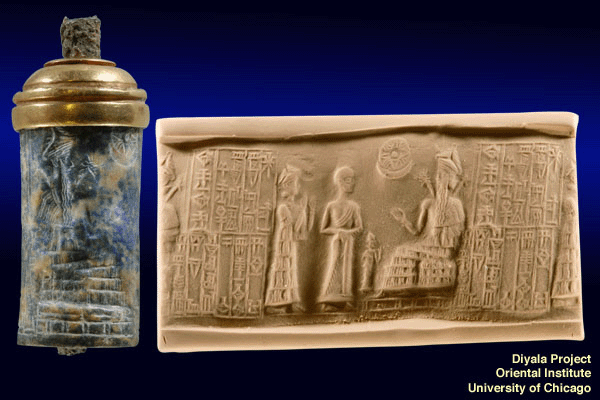 8 - Ninsun, Gudea, Inanna in background, & Ningishzidda