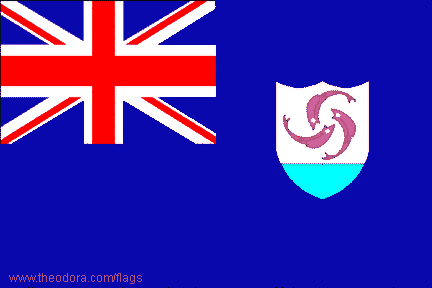 85 - Anguilla Flag, Anu's 8-Pointed Star symbol covertly used in country flags - symbol used by Masonic leaders worldwide
