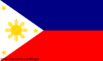 86 - Philippines National Flag, Anu's 8-Pointed Star symbol covertly used in country flags - symbol used by Masonic leaders worldwide