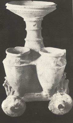 Sumerian ritual vessel, chariot shaped