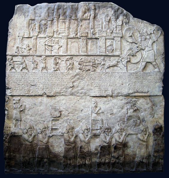 6ff - bottom panel - Adad, Bau, & Inanna carried in procession