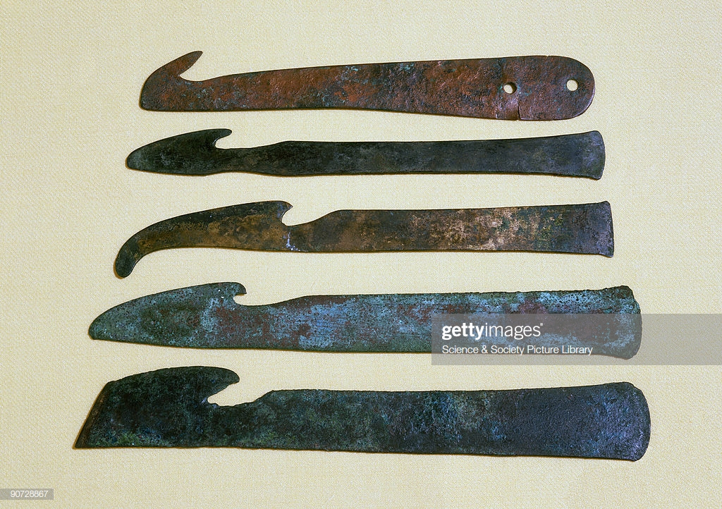16 - ancient surgical knives from days long forgotten