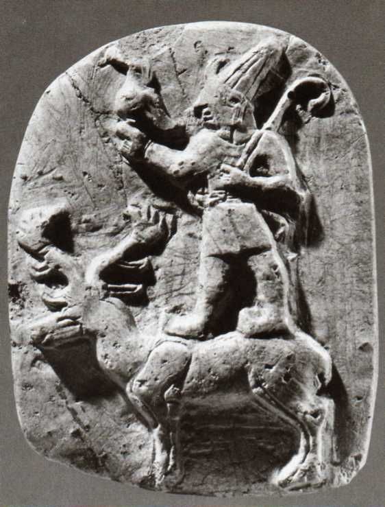 1c - Hittite Martu stele, atop his reindeer animal symbol