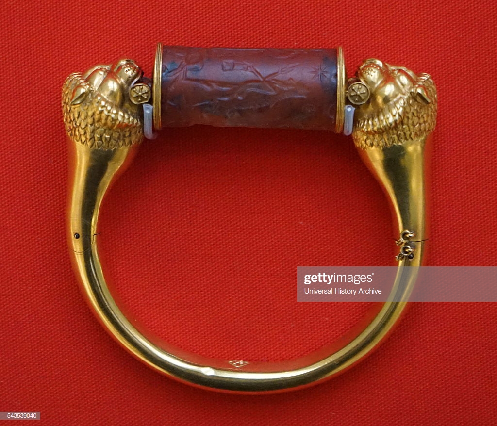 5 - ancient seal on gold bracelet