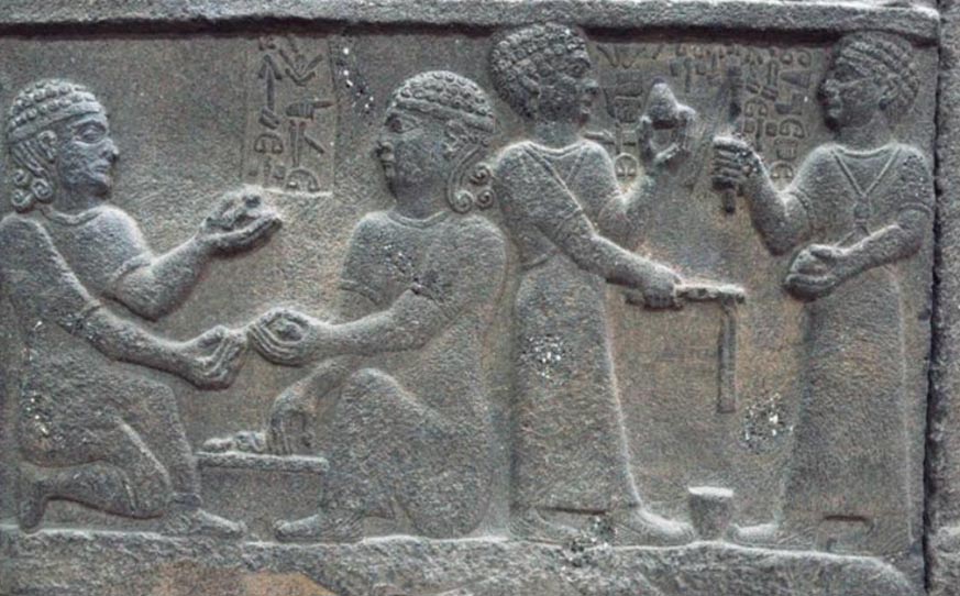 Hittite trade relief, ancient barter, then money