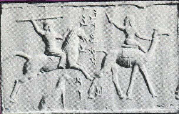 horse & camel, animals of war usage, Akkadian seal