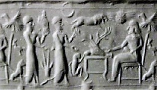 lion prowls Mesopotamian scenes