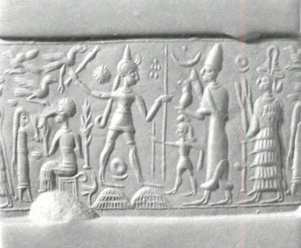 104 - Utu's Sun disc & Nannar's Moon crescent symbols; Goddess of War Inanna, brother Utu, & Ninsun