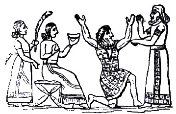 30 - Ningal seated, giant semi-divine king kneels before Nannar