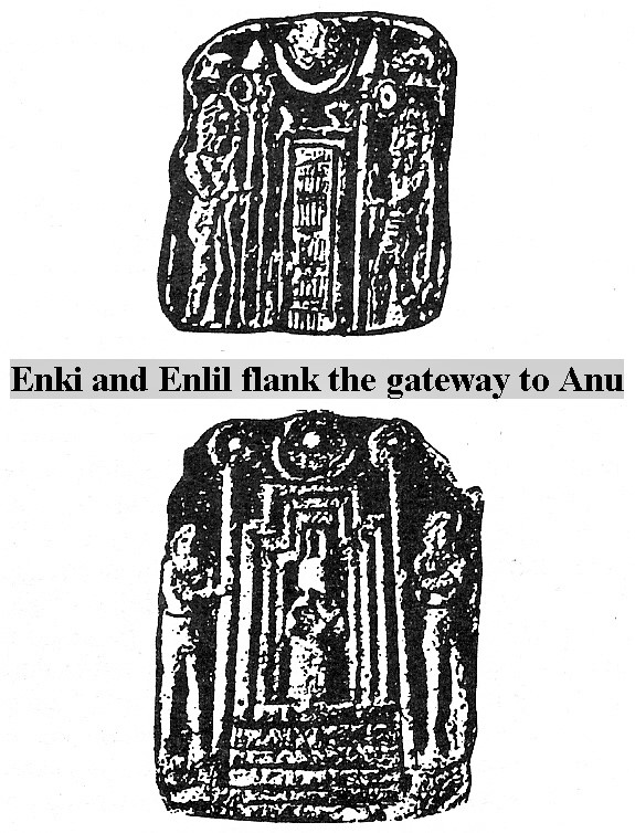 4b - Anu meets Dumuzi & Ningishzidda, flanking the Gates of King Anu , their grandfather