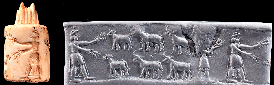 6c - Enki's youngest son Dumuzi the Shepherd tending to his flocks, Inanna's image has been rubbed out