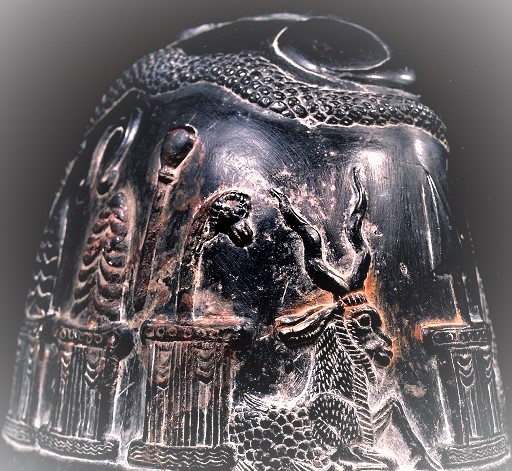 3h - Ningishzidda's Serpent, Anu's & Enlil's Royal Crown of Horns Ninhursag's Umbilical Chord Cutter, unidentified, Enki's Turtle & Goat-Fish, & Marduk's Spade-Rocket symbols