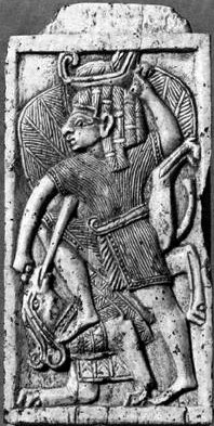 19a - giant god Ashur - Orion kills griffin, Assyrian ivory