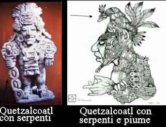 20b - Quetzalcoatl - Ningishzidda with horned serpent; founder god of Meso-America