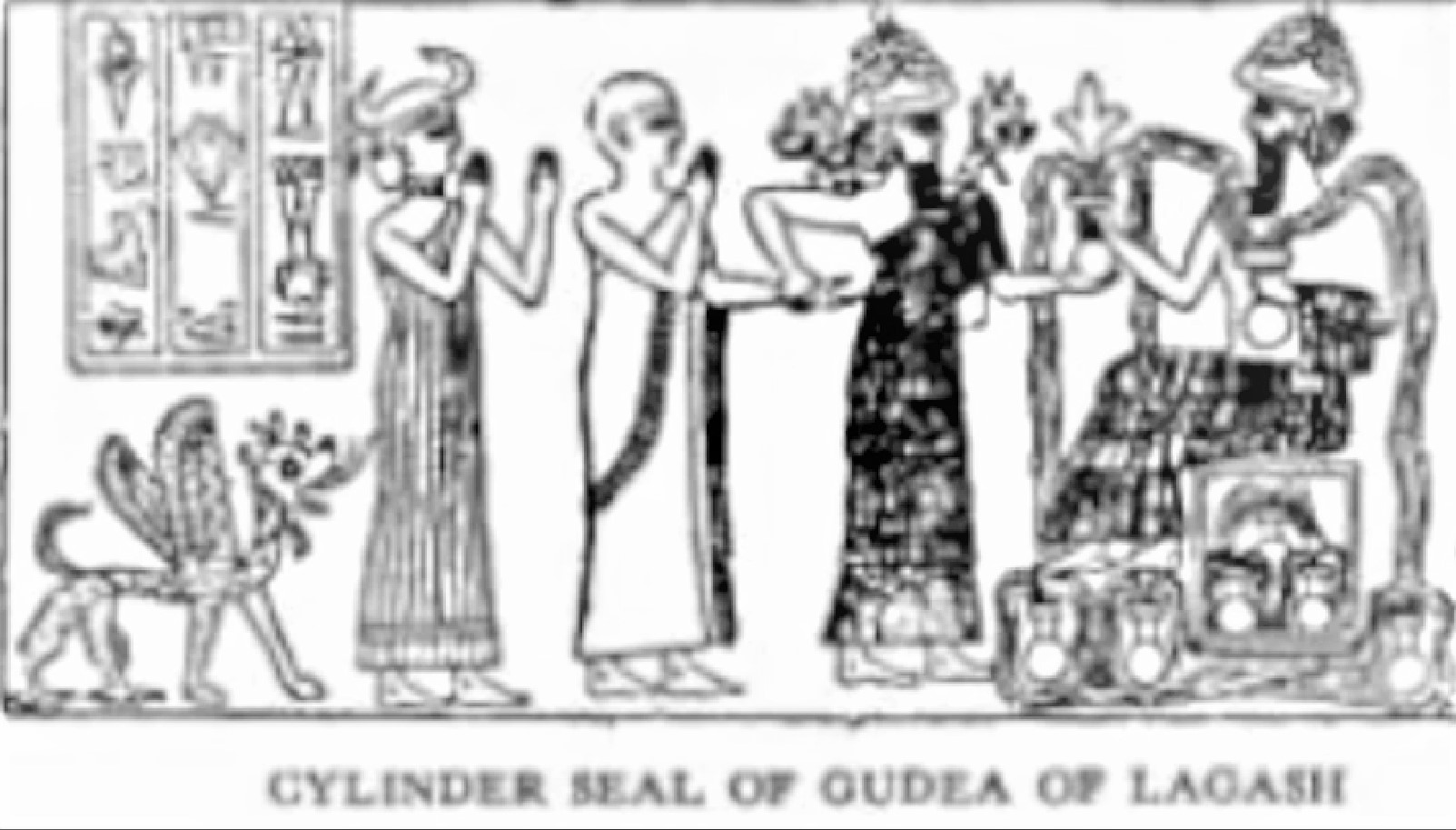 3 - Ninsun, her son Gudea, Ningishzidda with horned snakes, & Enki