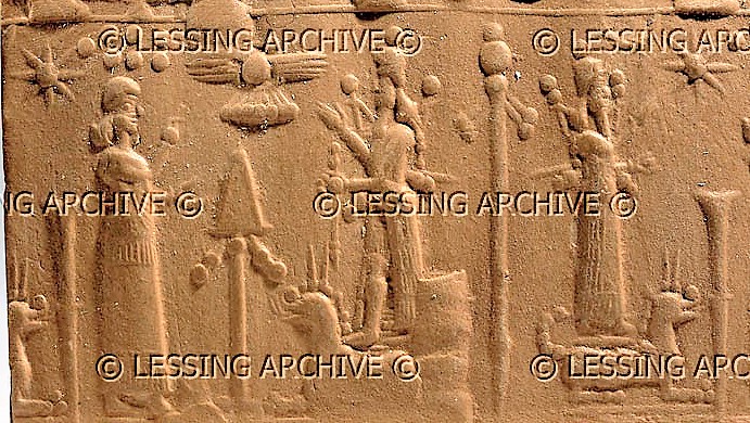 3d - Ninhursag, nephew Marduk, & his son Nabu_ Ninhursag repeats, symbols of Anu, Enlil, Nibiru, Marduk, & Nabu