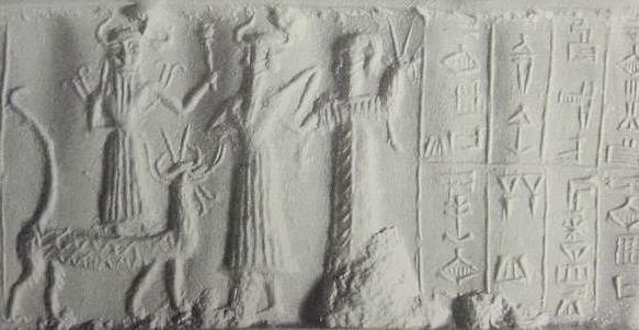 3f - Marduk atop Mushhushshu, son Nabu, & a mixed-breed king with Nabu's baby Mushhushshu