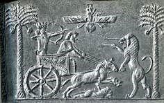 10j - Persian king protected from above by Ashur