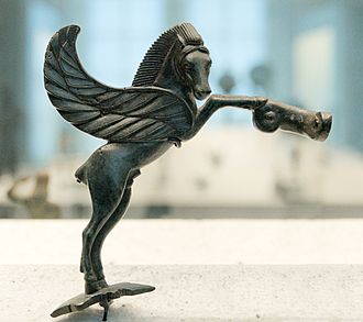23 - Pegasus the white winged horse; Greek artifact