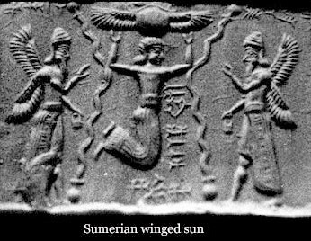 3ga - Enki brings water down to his daughter Nanshe & unidentified winged gods