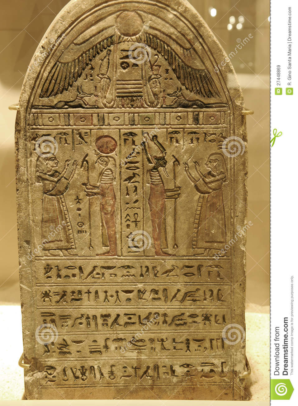 4c - Egyptian stele with alien winged sky-disc above